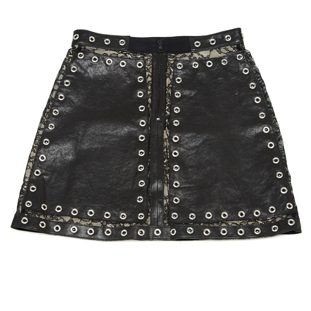 Leather & Lace Alice + Olivia mini skirt